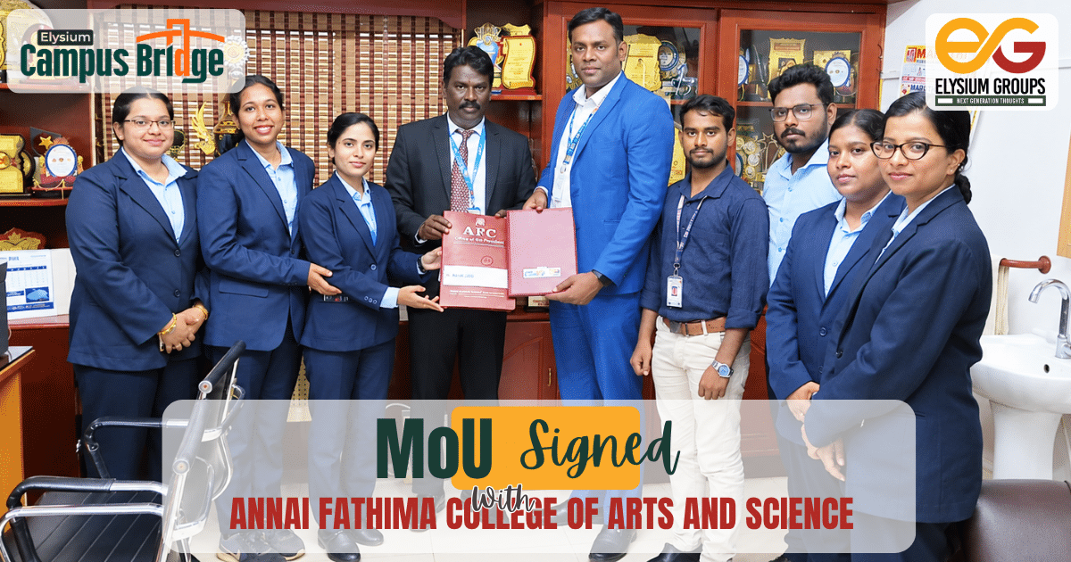 Annai Fathima College MoU with CampusBridge signed by Dr. S. Thabasu Kannan and Mr. Veerabaskaran K